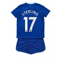 Chelsea Raheem Sterling #17 Hjemmebanesæt Børn 2022-23 Kortærmet (+ Korte bukser)
